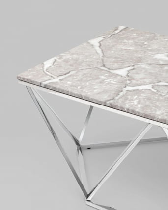 Журнальный столик Авалон silver 122*66 Серый мрамор_2