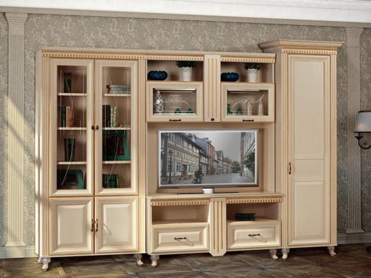 Полка навесная Марлен 499 Кремовый белый Патина_2