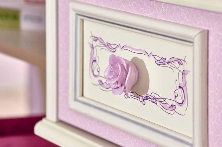 Кровать двуспальная 1600 с тумбами с подъемным механизмом с мягким изголовьем Маркиза 08 Алебастр Сиреневый_6