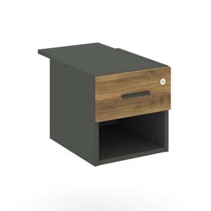 Тумба подвесная с ящиком и нишей CONCEPT CN.PT-005 B/W Сандал Янтарный Антрацит_0