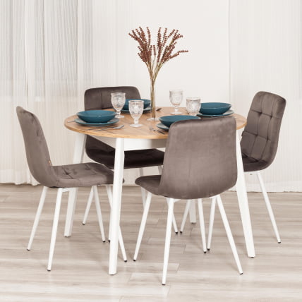 Стул CHILLY (mod. JSC-220) Велюр/металл , 44,5х52,5х88 см, Dark grey (темно-серый) HLR24 / белый_9