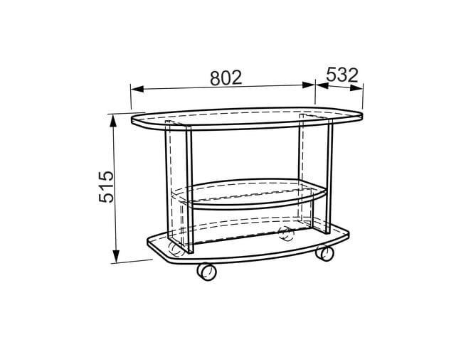 Стол журнальный Лидер модуль 01 Дуб млечный_1
