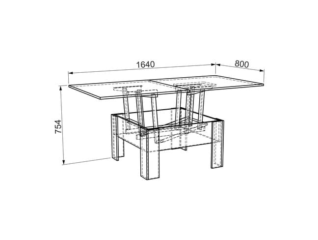 Стол журнальный Секрет модуль 01 Венге/Дуб млечный_3