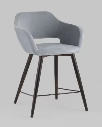 Стул полубарный Саймон ПЛ велюр Cерый / Cерый_1