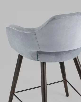 Стул полубарный Саймон ПЛ велюр Cерый / Cерый_6
