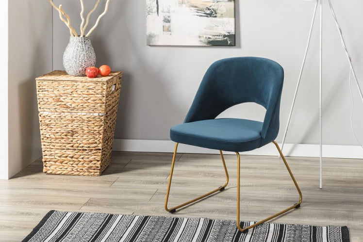Кресло Ларс Диаг блуе/Линк золото / Lars Diag blue/Линк_12