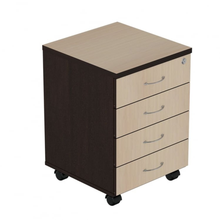 Тумба подкатная с замком Р.Т-4 ЗЦ Дуб Молочный_0