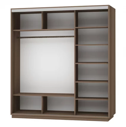 Шкаф-купе трехдверный Экспресс Трио Элемент 2100х2200h Ясень шимо тёмный_1