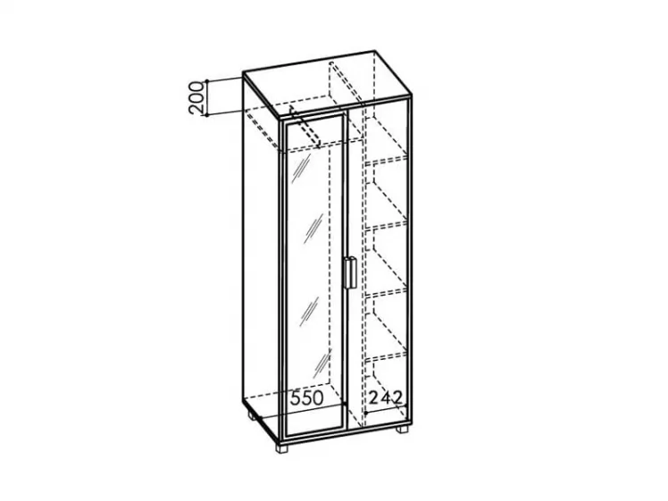 Шкаф 800 Модуль 5 Венге/Дуб млечный_1
