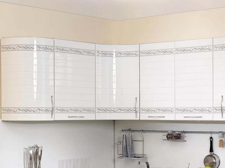 Кухонный гарнитур угловой Анастасия №7 Белый Капучино_2