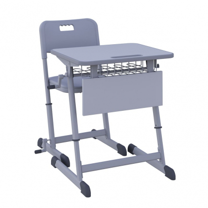 Парта одноместная НОМАД В 600х500 с ручной регулировкой высоты (рост 4-6) Зеленый/Серый / NOMAD V_1