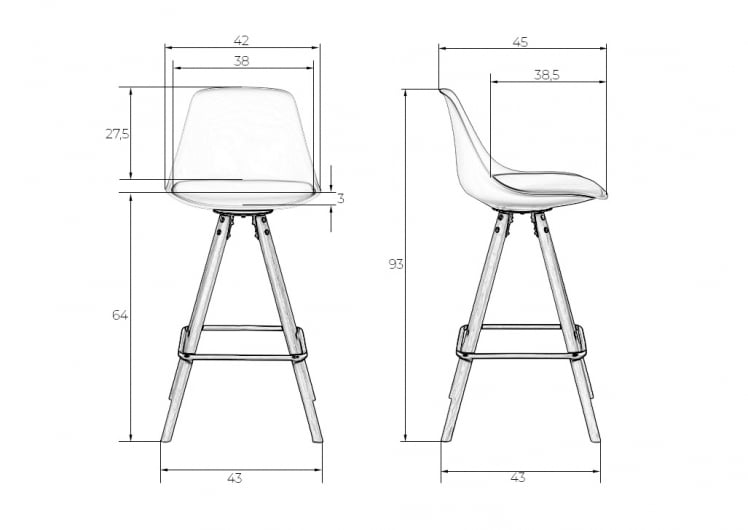 Стул полубарный DOBRIN RONNI Черный B-03_9