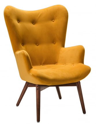 Кресло Хайбэк желтый/т.орех_0