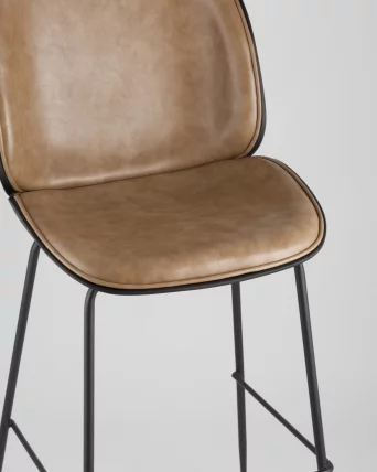 Стул барный Beetle Lite PU со спинкой Бежевый_8