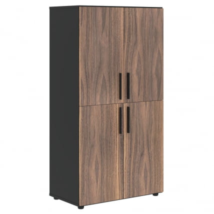 Шкаф с 2 комплектами глухих малых дверей VELION VENEER VRMCS 80.4 Американский орех Яшма черная_0