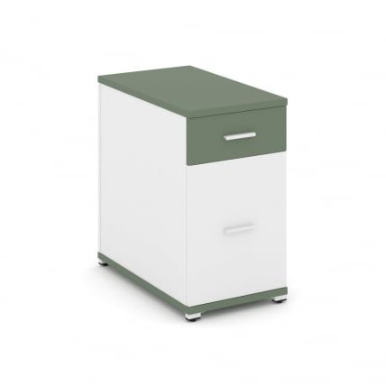 Тумба опорная/приставная с ящиком и распашным фасадом CONCEPT CN.TGO-005 B/W Кобо Белый бриллиант Белый_0