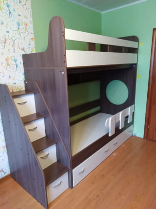 Кровать Юниор 1 (без бортика) Бодего-белое дерево_1