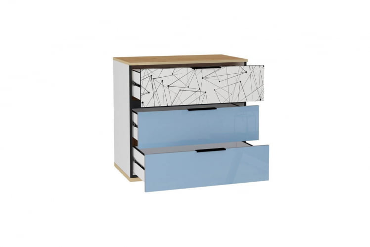 Комод Урбан ЛД 528.160.000 Дуб Золотой/Белый/Капри синий_1