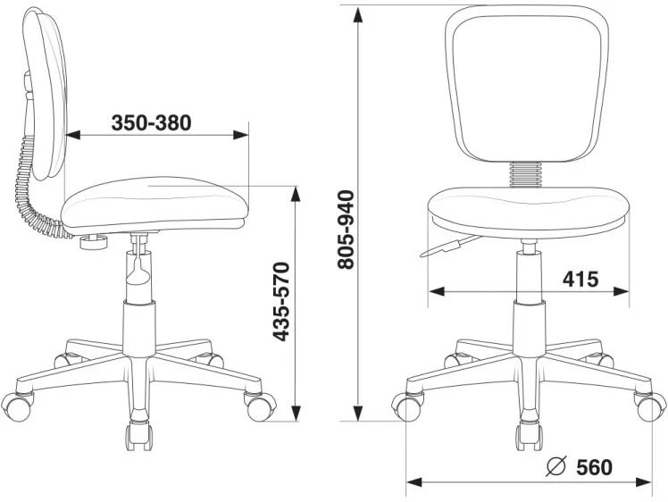 Кресло детское Бюрократ CH-W204NX (пластик белый) Светло-голубой TW-55_4