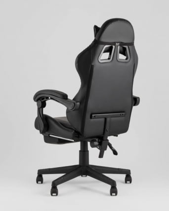 Кресло спортивное TopChairs Prophet с оттоманкой черный_5