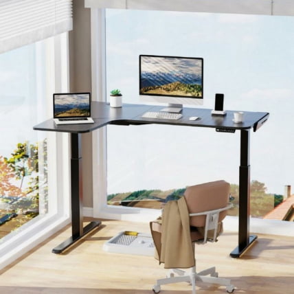 Стол для для компьютера (для геймеров) L-формы c электрической регулировкой по высоте EUREKA ERK-EGD-L60L-B-US_5