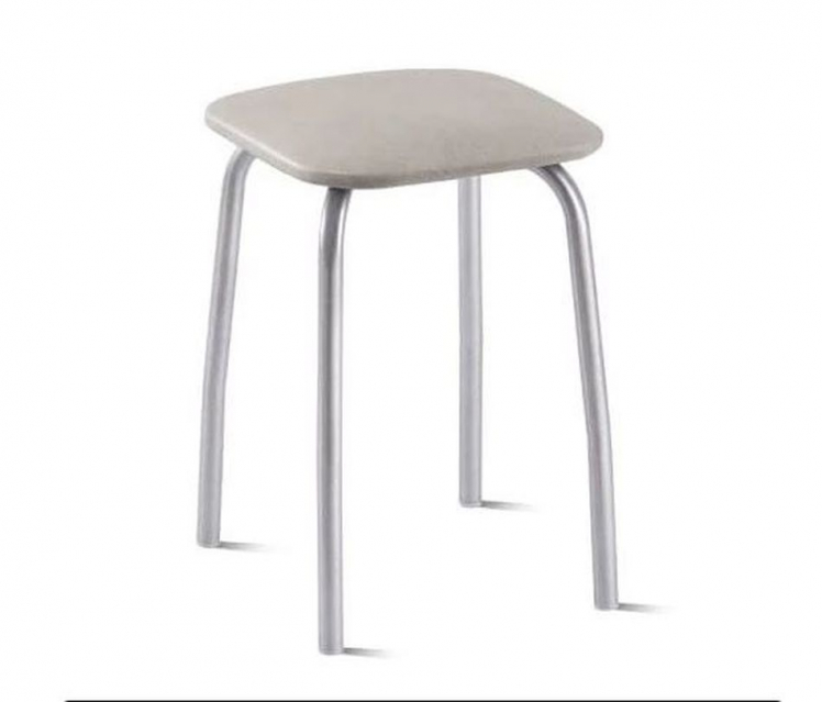 Табурет кухонный 320х320 мм Светло-серый/Алюминий_0