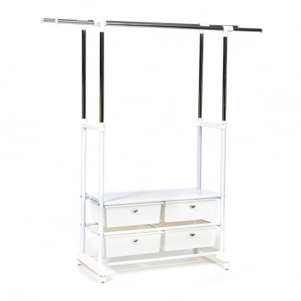 Вешалка NY-3297 металл, 76-130*43*109-165см, хром/белый_0