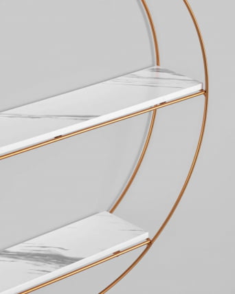 Полка Luna золотая Белый мрамор_4