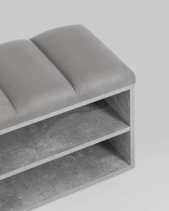 Обувница Хольст 2 серая велюр Серый_4
