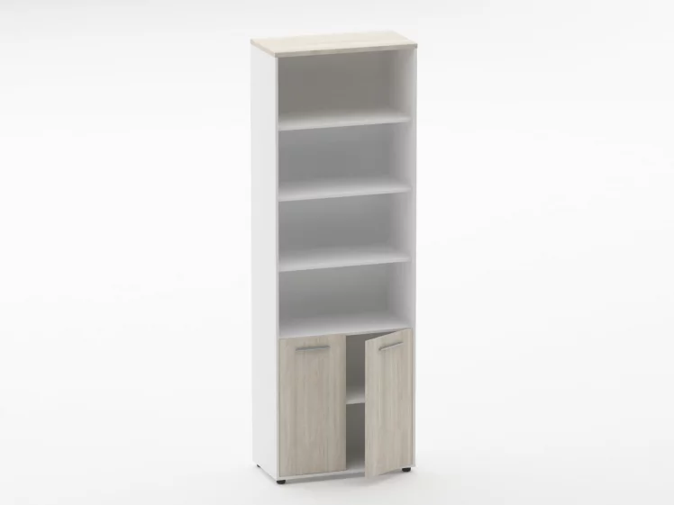 Шкаф 5 широкий верх открытый, низ закрытый Deka 10.23.111 Дуб Сантана светлый/Белый_1