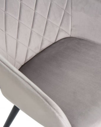 Стул обеденный ДОБРИН РОБЕРТ (черные матовые ножки, велюр В108-81 Серый) 2 шт / DOBRIN ROBERT V108-81_8