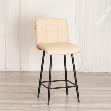 Полубарный стул Medeo/Медео экокожа , бежевый, 42х56х102 см_13