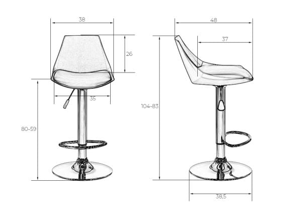 Стул барный ДОБРИН РОCКЙ (серый) / DOBRIN ROCKY_9