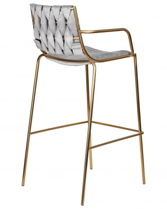 Стул барный ДОБРИН МИЛЛЕР ГОЛД (cветло-серый велюр (135-37)) / DOBRIN MILLER GOLD (cветло-серый_3