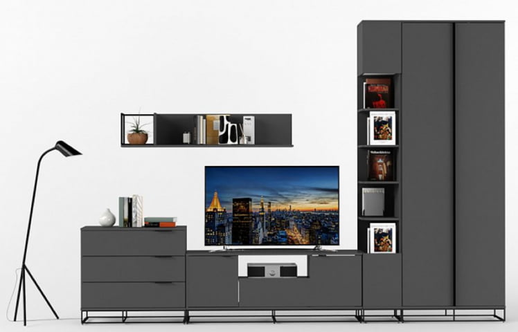 Полка навесная City средняя графит_7