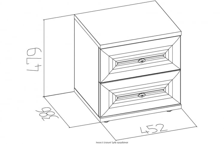 Тумба прикроватная Анкона 6 Дуб отбеленный (спальня)_1