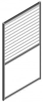 Перегородка со стеклом 1600 мм RAND RP160SG140 Серый_0