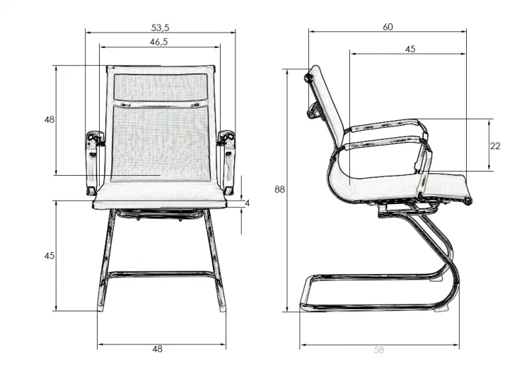 Офисное кресло для посетителей ДОБРИН CОДЙ МЕСХ Черный / DOBRIN CODY MESH_12