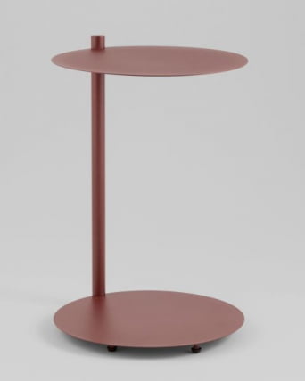 Журнальный столик Siara металл бордовый_5