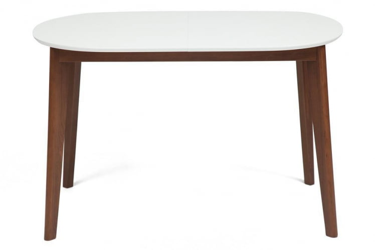 Стол обеденный раскладной BOSCO (Боско) основание бук, столешница мдф, 120+30*80см, Белый + Коричневый_1