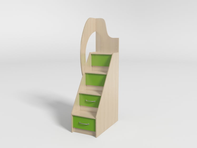 Лестница с ящиками №10 Дуб молочный/Трава_0