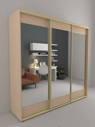 Шкаф-купе 3-х дверный Акцент-Лайт 3 1500х600 Дуб молочный_0