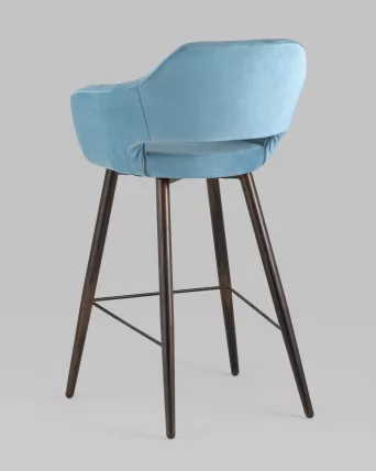 Стул барный Саймон Б велюр Пыльно-голубой_5