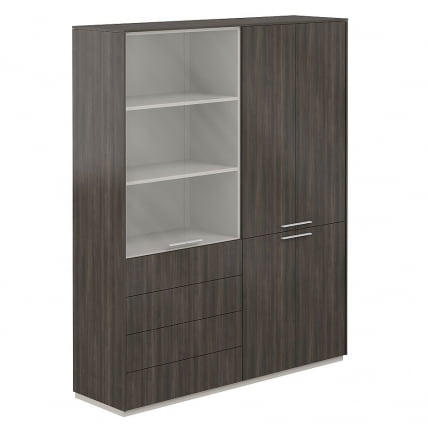 Шкаф высокий двойной Atlas NZ-0301+NZ-0302.BT.BT Бренсон Трюфель_0