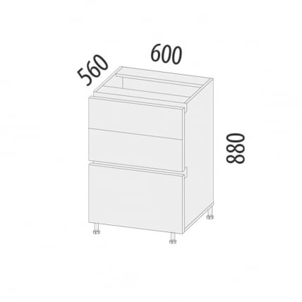 Напольный шкаф (3 ящика с метабоксами) Бостон 104.66_5