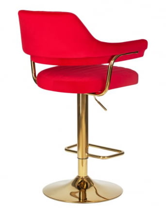 Стул барный ДОБРИН CХАРЛЙ ГОЛД (красный велюр (МДЖ9-45)) 2 шт / DOBRIN CHARLY GOLD (MJ9-45))_4