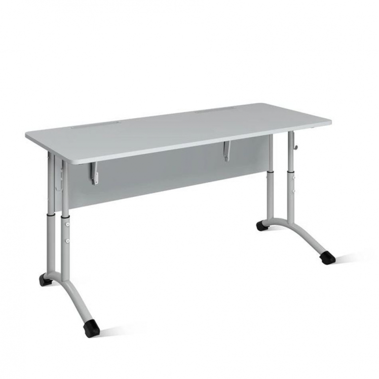 Стол ученический 2-местный регулируемый (ростомат) (рост 3-5) 1200х500 мм ЛДСП Серый/Металл Серый_0