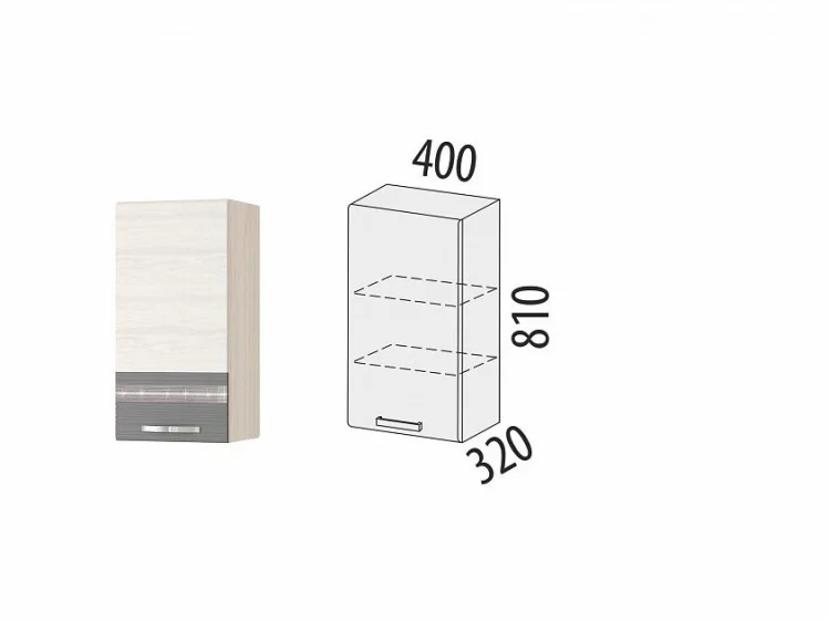 Шкаф кухонный (прав) Графит 74.03 Сосна Астрид /Ваниль/Графит_4