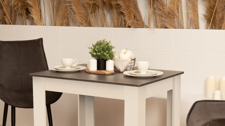 Стол обеденный Промо тип 1 Белый/Ателье темный_3