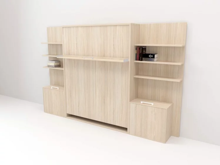 Кровать-трансформер Смарт 1 откидная с полками К 1600 Ясень шимо темный_0